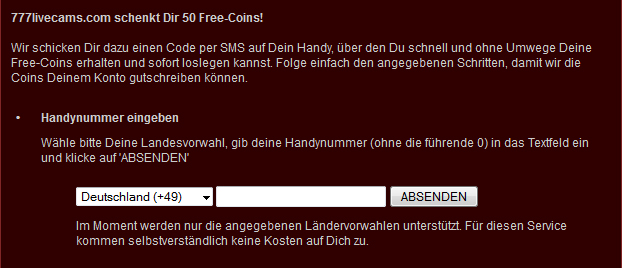 777Livecams 50 Gratis Coins