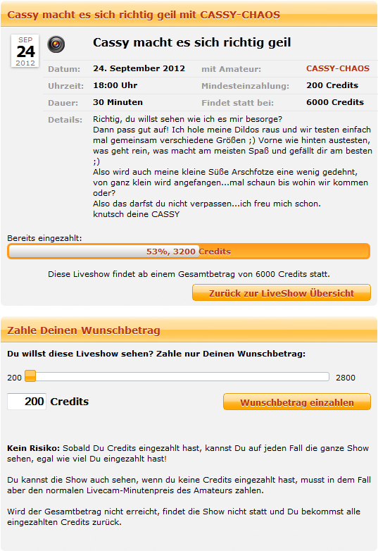 Vorbereitung einer Liveshow von PornMe